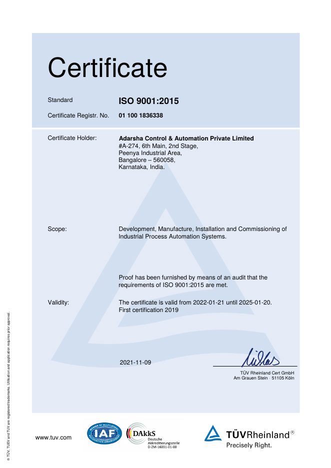 ISO 9001:2015 Certificate